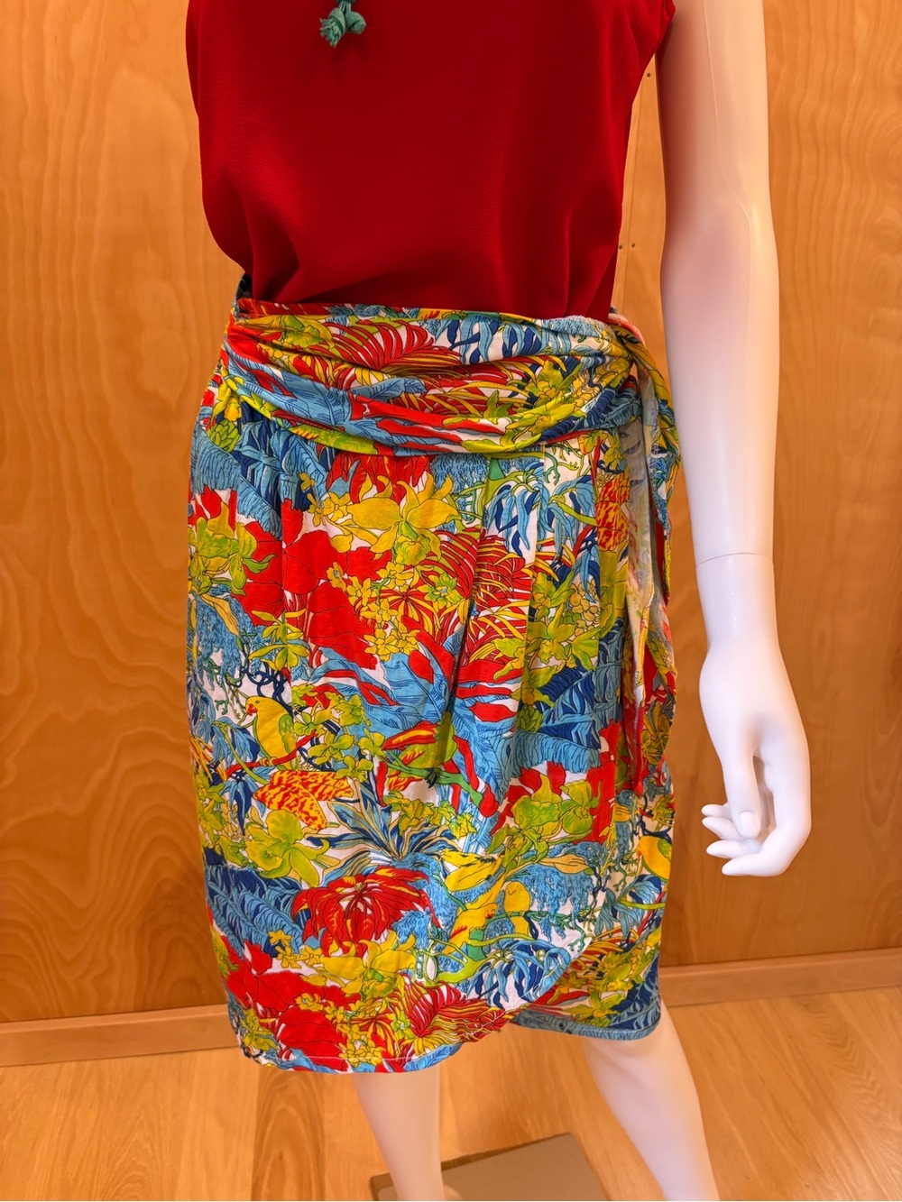 Vintage SML Sport Multicolor Floral Print Cotton Skirt